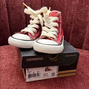 Converse Red Infant High-Tops with White Laces